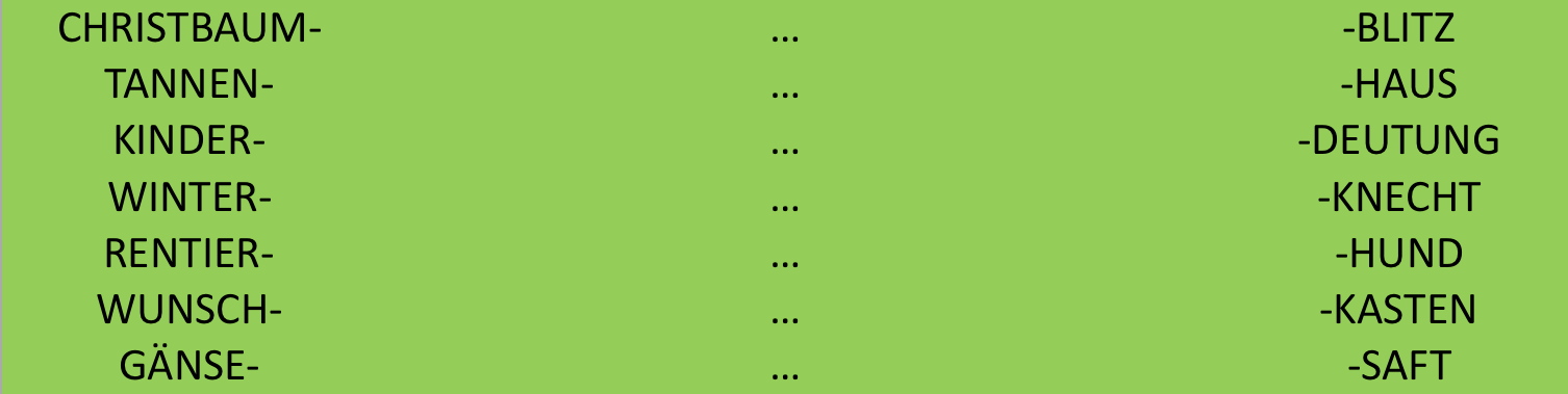 Rätsel Brückenwörter